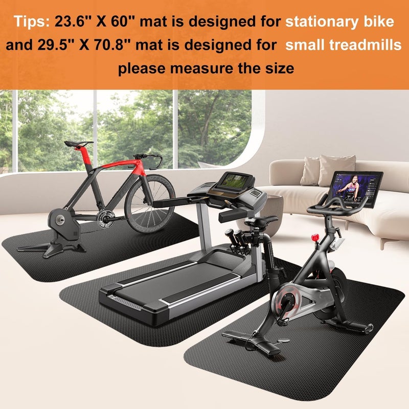 TONINT Bike Mat,Treadmill Mat,Compatible for Elliptical,Exercise Bikes, Stationary Cycles,Spin Bike,Under Exercise Bike Trainer Pad for Indoor Stationary Gym Fitness Equipment Hardwood Floor Protector - Image 2